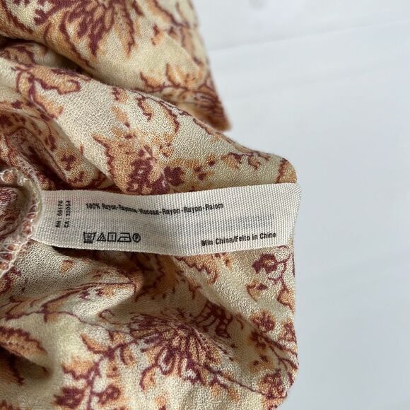 Intimately Free People Cream Paisley Floral Tiered Tunic Sleeveless Boho, XS - Picture 8 of 11